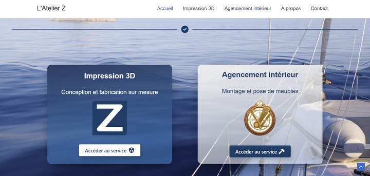 page d'accueil Atelier Z